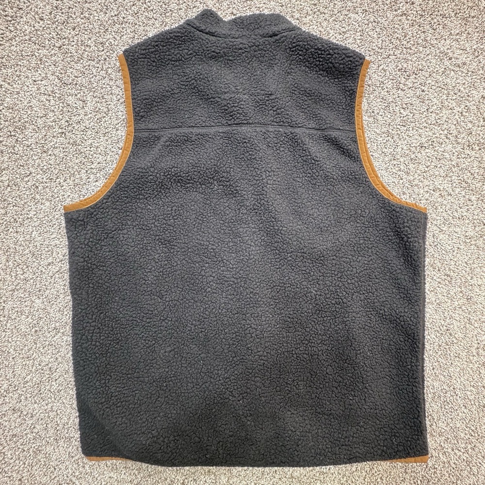 Men's Carhartt Textured Fleece Vest Size L Full Zip Black Jacket Work OV4995-M - Picture 4 of 6